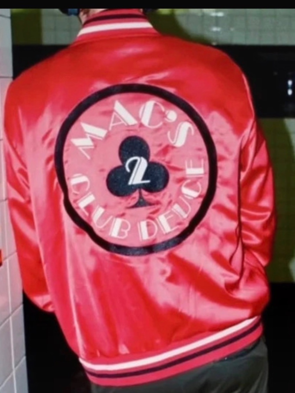 Mac’s Club Deuce original satin Bomber jacket, red, XL NEW !